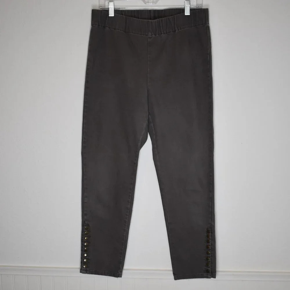 Soft Surroundings Metro Snap Ankle Denim Leggings Sz MP Pull On Pants Stretch